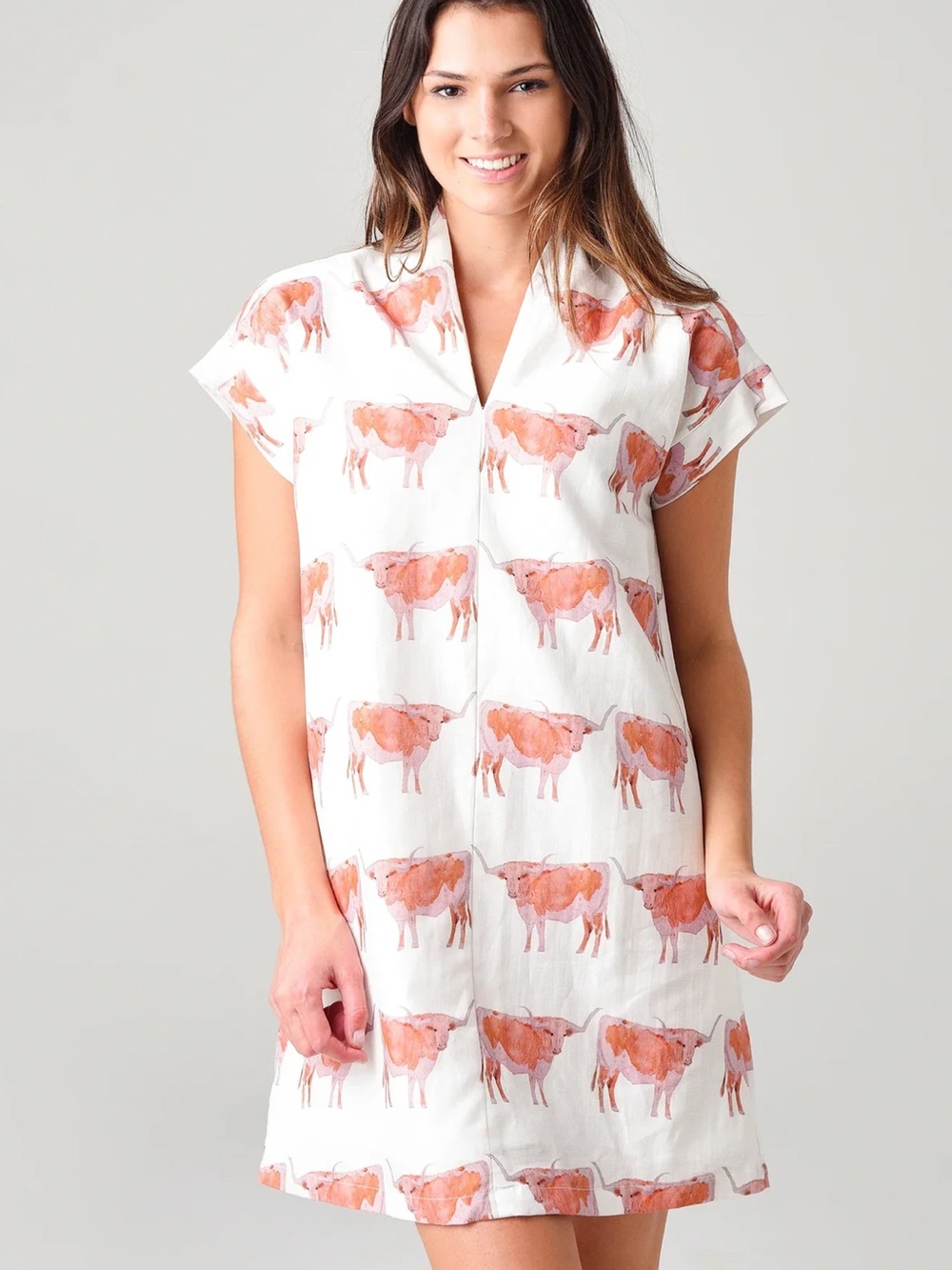 Brooke Wright Nancy Dress in Steer Print Large